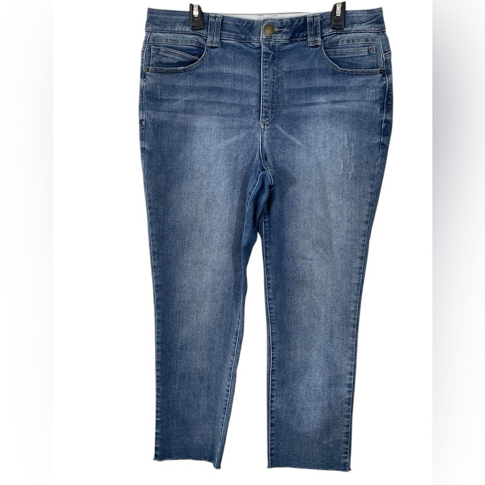Democracy “Ab” Technology Jeans Women’s Size 16 Cropped‎ Denim Raw Hem